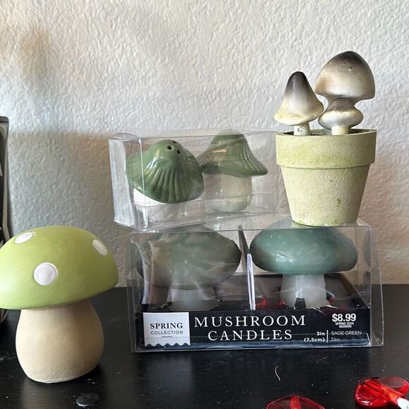 No Brand Other - Mushroom bundle set salt shakers candles and home decor